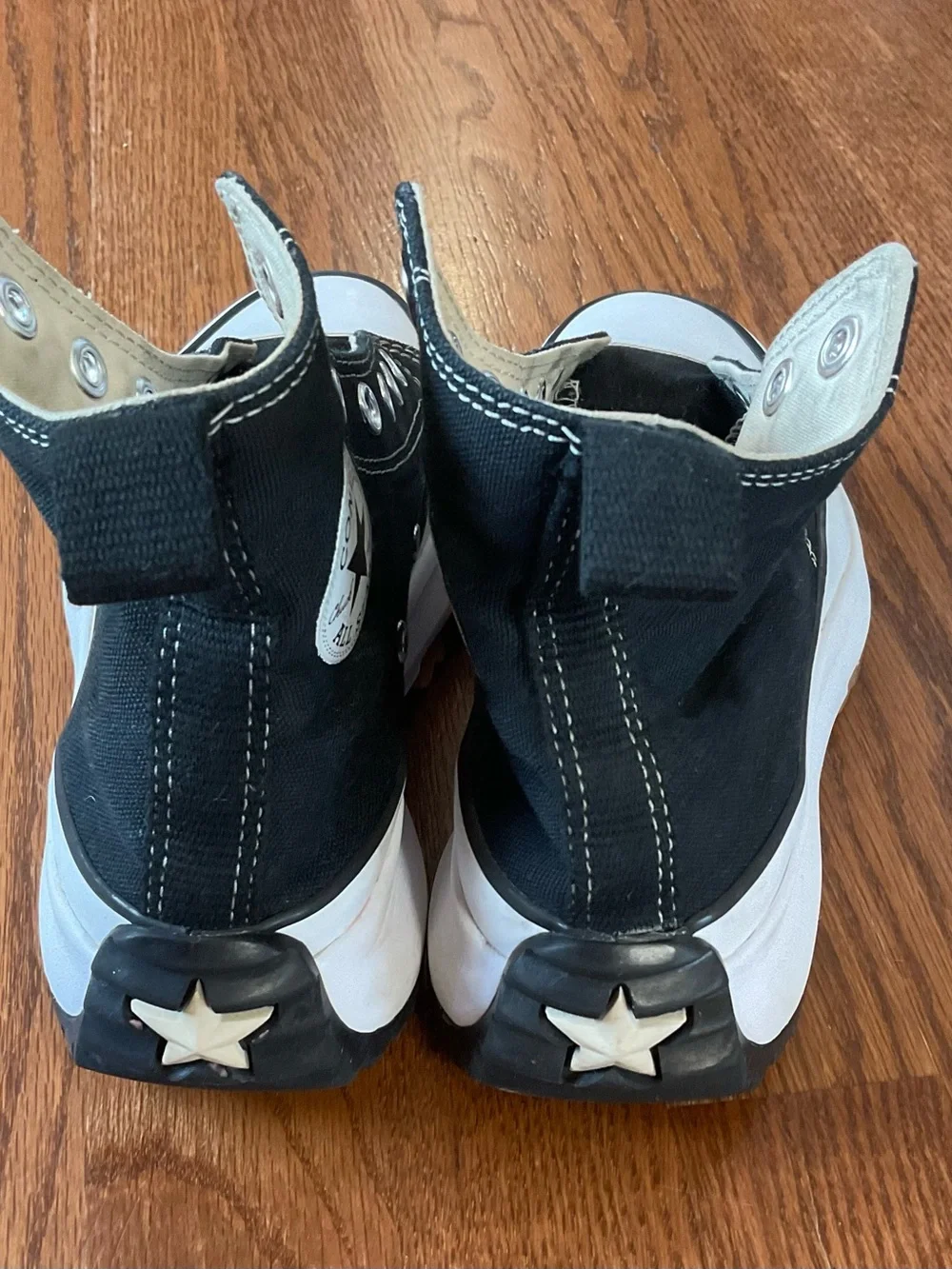 Converse Black & White High-Top Platform Sneakers